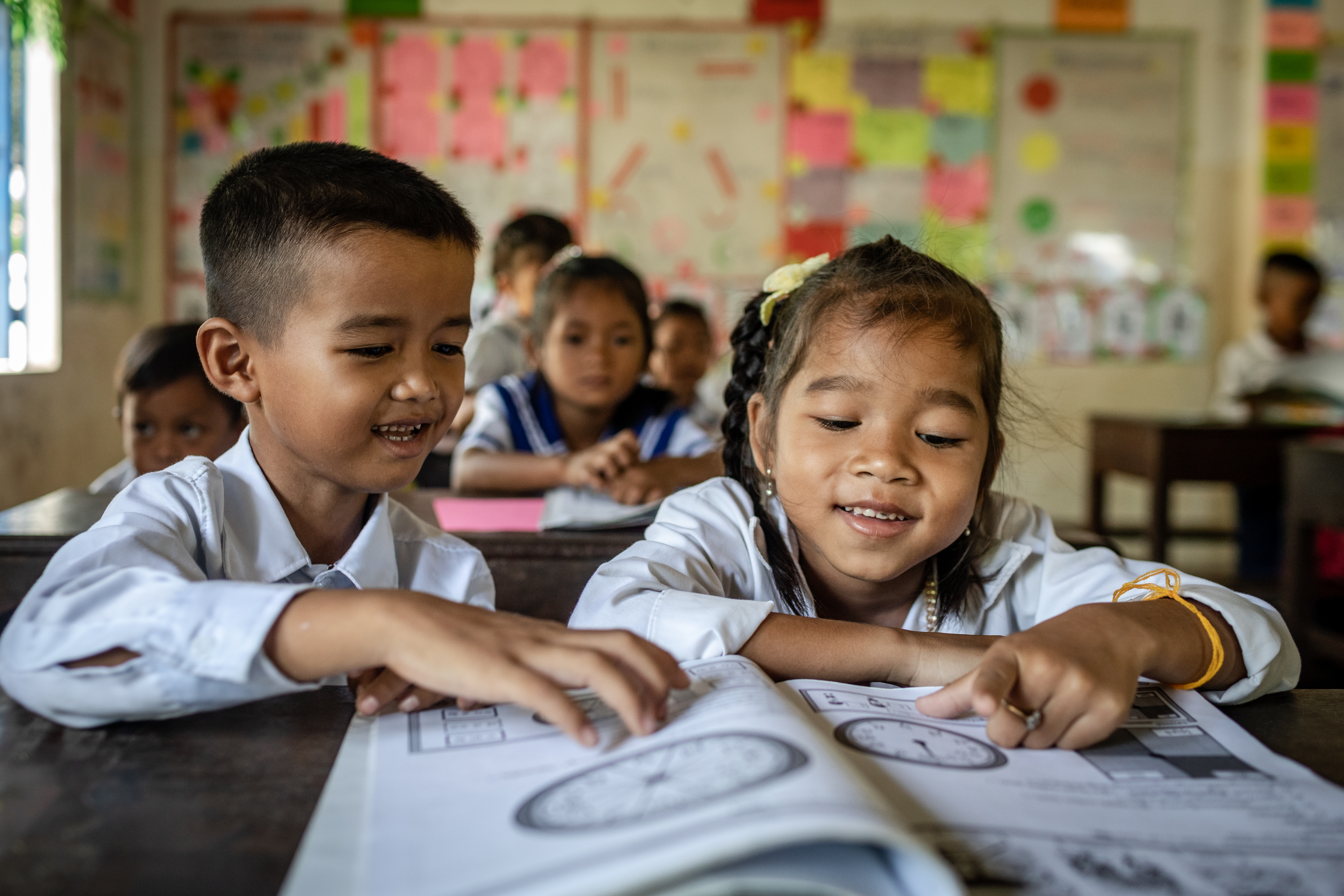 Une salle de classe au Cambodge